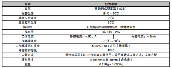 西藏利達JTWB-ZDF/LD3300E(F)點型感溫火災探測器(A2S)(非編碼)接線安裝技術