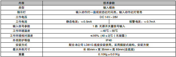 西藏利達(dá)LD4400G-1輸入模塊接線安裝技術(shù)