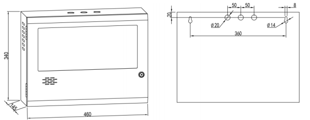 利達NAJ2100 消防應急廣播設備/消防電話外箱尺寸 利達NAJ2100 消防應急廣播設備/消防電話外箱尺寸